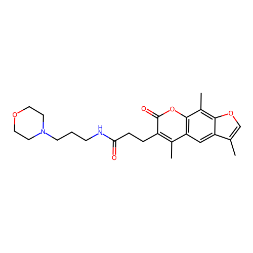 N-(3-morpholinopropyl)-3-(3,5,9-trimethyl-7-oxo-7H-furo[3,2-g]chromen-6-yl)propanamide structure