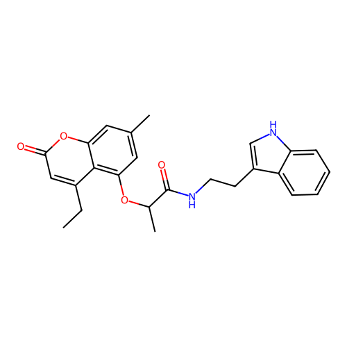 N-(2-(1H-indol-3-yl)ethyl)-2-((4-ethyl-7-methyl-2-oxo-2H-chromen-5-yl)oxy)propanamide structure