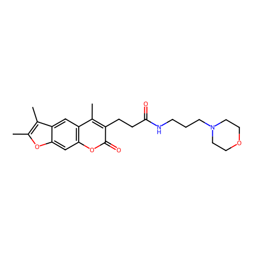 N-(3-morpholinopropyl)-3-(2,3,5-trimethyl-7-oxo-7H-furo[3,2-g]chromen-6-yl)propanamide structure
