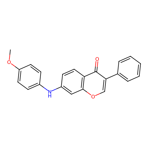 7-((4-methoxyphenyl)amino)-3-phenyl-4H-chromen-4-one structure
