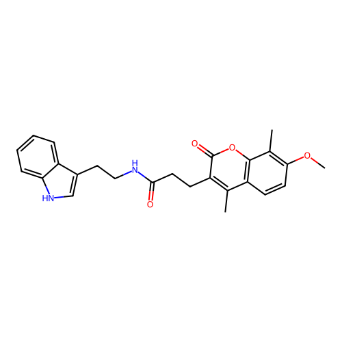 N-(2-(1H-indol-3-yl)ethyl)-3-(7-methoxy-4,8-dimethyl-2-oxo-2H-chromen-3-yl)propanamide structure