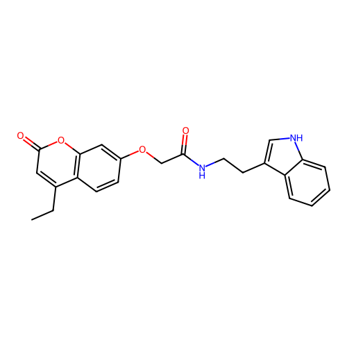 N-(2-(1H-indol-3-yl)ethyl)-2-((4-ethyl-2-oxo-2H-chromen-7-yl)oxy)acetamide structure