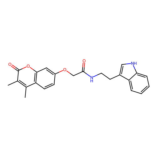 N-(2-(1H-indol-3-yl)ethyl)-2-((3,4-dimethyl-2-oxo-2H-chromen-7-yl)oxy)acetamide structure