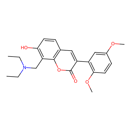 8-[(Diethylamino)methyl]-3-(2,5-dimethoxyphenyl)-7-hydroxychromen-2-one structure