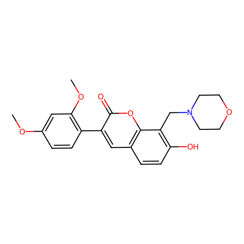 3-(2,4-Dimethoxyphenyl)-7-hydroxy-8-(morpholin-4-ylmethyl)chromen-2-one structure