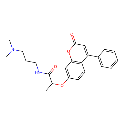 N-(3-(dimethylamino)propyl)-2-((2-oxo-4-phenyl-2H-chromen-7-yl)oxy)propanamide structure