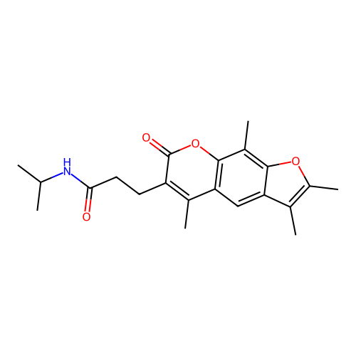 N-isopropyl-3-(2,3,5,9-tetramethyl-7-oxo-7H-furo[3,2-g]chromen-6-yl)propanamide structure