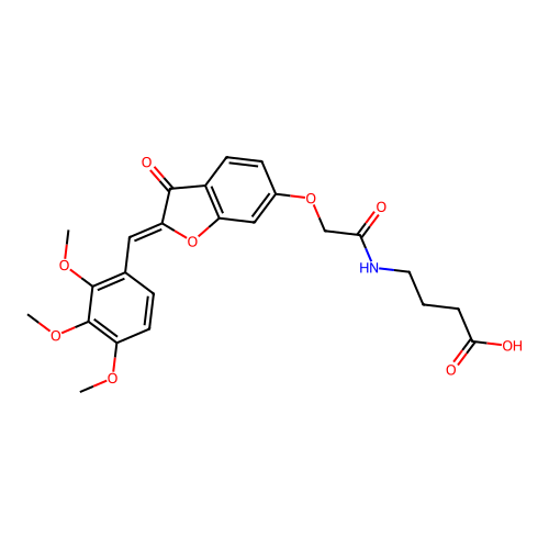 (Z)-4-(2-((3-oxo-2-(2,3,4-trimethoxybenzylidene)-2,3-dihydrobenzofuran-6-yl)oxy)acetamido)butanoic acid structure