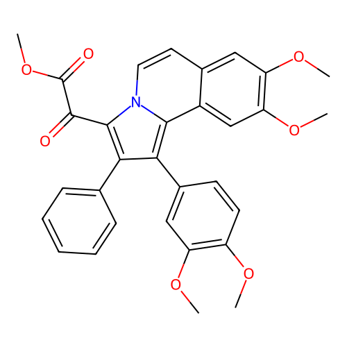 methyl [1-(3,4-dimethoxyphenyl)-8,9-dimethoxy-2-phenylpyrrolo[2,1-a]isoquinolin-3-yl](oxo)acetate structure
