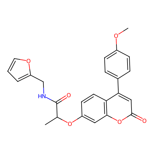 N-(furan-2-ylmethyl)-2-((4-(4-methoxyphenyl)-2-oxo-2H-chromen-7-yl)oxy)propanamide structure