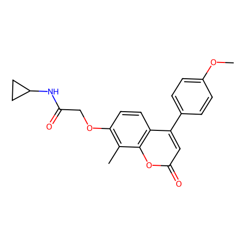 N-cyclopropyl-2-((4-(4-methoxyphenyl)-8-methyl-2-oxo-2H-chromen-7-yl)oxy)acetamide structure