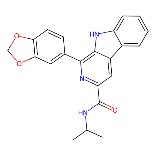 1-(1,3-benzodioxol-5-yl)-N-(propan-2-yl)-9H-beta-carboline-3-carboxamide structure