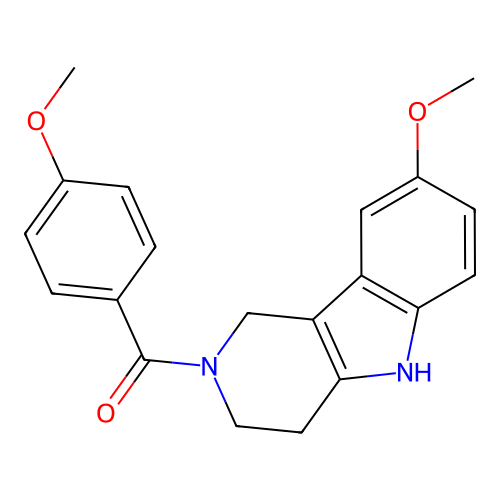 (4-methoxyphenyl)(8-methoxy-1,3,4,5-tetrahydro-2H-pyrido[4,3-b]indol-2-yl)methanone structure