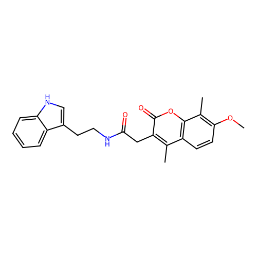 N-(2-(1H-indol-3-yl)ethyl)-2-(7-methoxy-4,8-dimethyl-2-oxo-2H-chromen-3-yl)acetamide structure