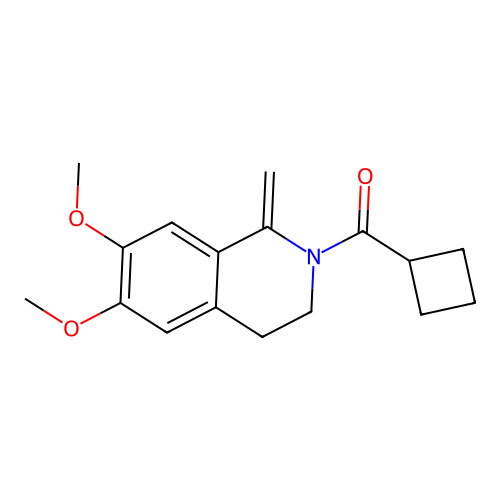 cyclobutyl(6,7-dimethoxy-1-methylene-3,4-dihydroisoquinolin-2(1H)-yl)methanone structure