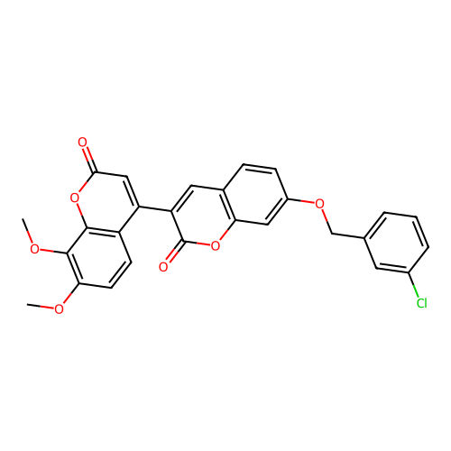 7-((3-chlorobenzyl)oxy)-7',8'-dimethoxy-2H,2'H-[3,4'-bichromene]-2,2'-dione structure