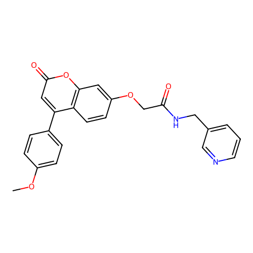 2-((4-(4-methoxyphenyl)-2-oxo-2H-chromen-7-yl)oxy)-N-(pyridin-3-ylmethyl)acetamide structure