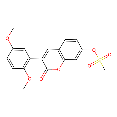 3-(2,5-dimethoxyphenyl)-2-oxo-2H-chromen-7-yl methanesulfonate structure