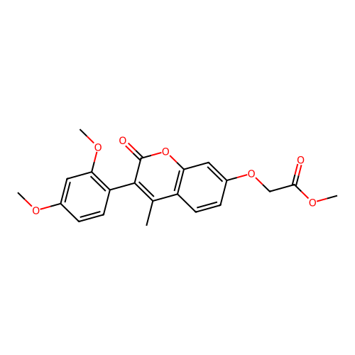 methyl 2-{[3-(2,4-dimethoxyphenyl)-4-methyl-2-oxo-2H-chromen-7-yl]oxy}acetate structure