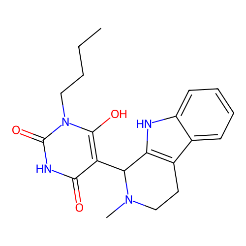 3-butyl-6-hydroxy-5-(2-methyl-2,3,4,9-tetrahydro-1H-pyrido[3,4-b]indol-1-yl)pyrimidine-2,4(1H,3H)-dione structure