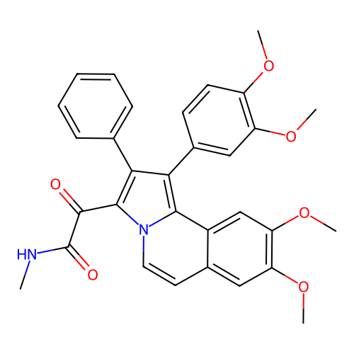 2-[1-(3,4-dimethoxyphenyl)-8,9-dimethoxy-2-phenylpyrrolo[2,1-a]isoquinolin-3-yl]-N-methyl-2-oxoacetamide structure