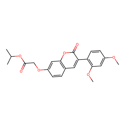 Methylethyl 2-[3-(2,4-dimethoxyphenyl)-2-oxochromen-7-yloxy]acetate structure