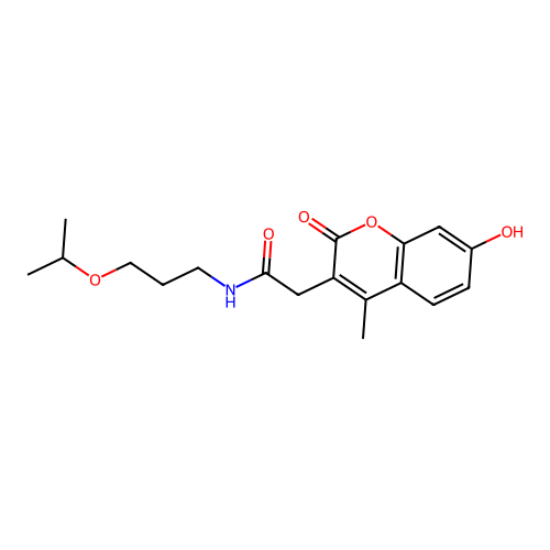 2-(7-hydroxy-4-methyl-2-oxo-2H-chromen-3-yl)-N-(3-isopropoxypropyl)acetamide structure