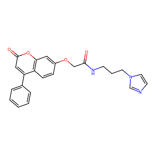 N-(3-(1H-imidazol-1-yl)propyl)-2-((2-oxo-4-phenyl-2H-chromen-7-yl)oxy)acetamide structure