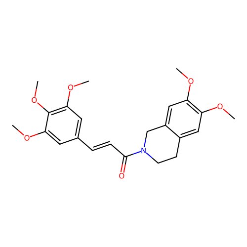 (2E)-1-(6,7-dimethoxy-3,4-dihydroisoquinolin-2(1H)-yl)-3-(3,4,5-trimethoxyphenyl)prop-2-en-1-one structure