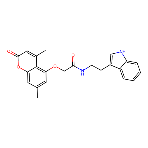 N-(2-(1H-indol-3-yl)ethyl)-2-((4,7-dimethyl-2-oxo-2H-chromen-5-yl)oxy)acetamide structure