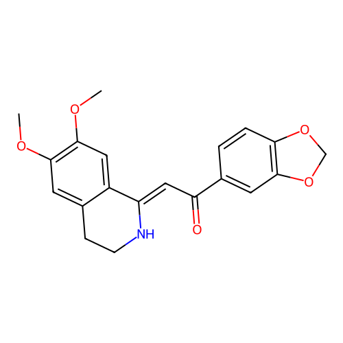 1-benzo[1,3]dioxol-5-yl-2-(6,7-dimethoxy-3,4-dihydro-2H-isoquinolin-1-ylidene)ethanone structure