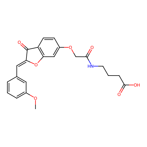 (Z)-4-(2-((2-(3-methoxybenzylidene)-3-oxo-2,3-dihydrobenzofuran-6-yl)oxy)acetamido)butanoic acid structure