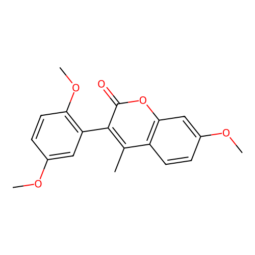 3-(2,5-dimethoxyphenyl)-7-methoxy-4-methyl-2H-chromen-2-one structure