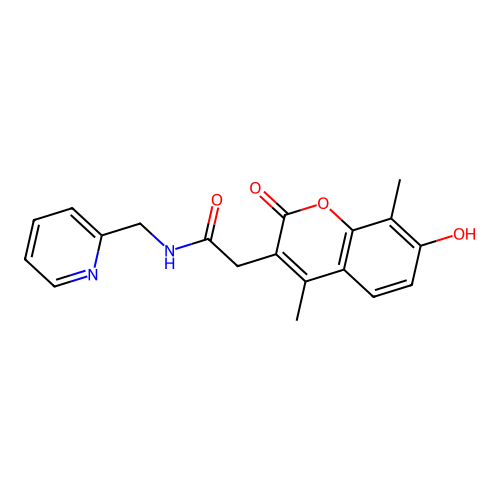 2-(7-hydroxy-4,8-dimethyl-2-oxo-2H-chromen-3-yl)-N-(pyridin-2-ylmethyl)acetamide structure
