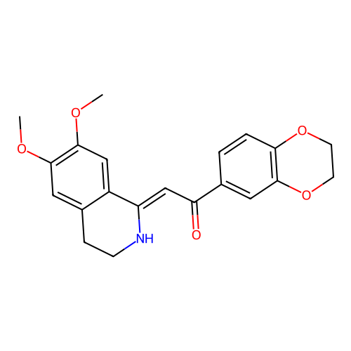 (2Z)-1-(2,3-dihydro-1,4-benzodioxin-6-yl)-2-(6,7-dimethoxy-3,4-dihydro-2H-isoquinolin-1-ylidene)ethanone structure
