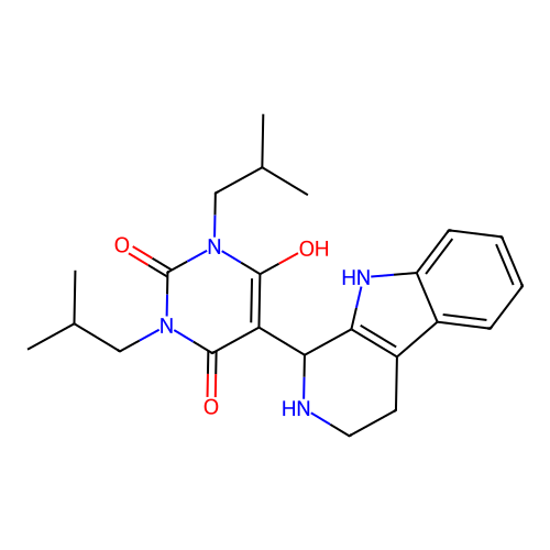 6-hydroxy-1,3-diisobutyl-5-(2,3,4,9-tetrahydro-1H-pyrido[3,4-b]indol-1-yl)pyrimidine-2,4(1H,3H)-dione structure