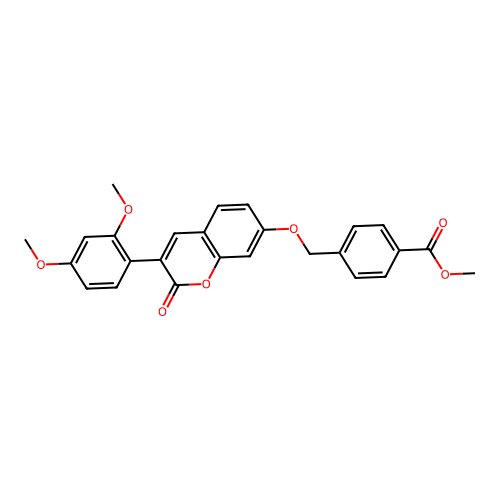 Methyl 4-{[3-(2,4-dimethoxyphenyl)-2-oxochromen-7-yloxy]methyl}benzoate structure