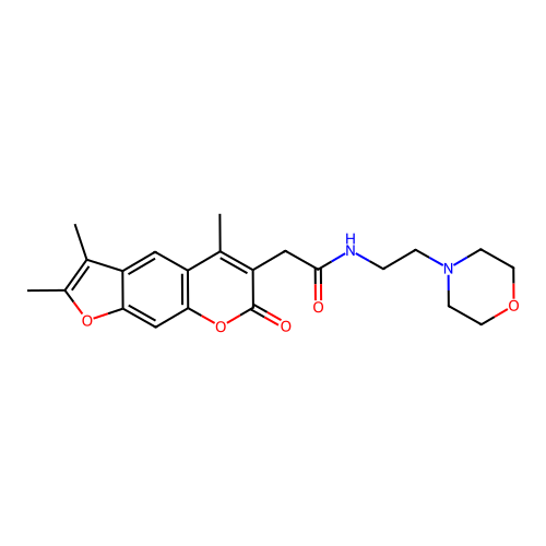 N-(2-morpholinoethyl)-2-(2,3,5-trimethyl-7-oxo-7H-furo[3,2-g]chromen-6-yl)acetamide structure