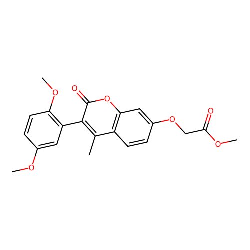 methyl 2-{[3-(2,5-dimethoxyphenyl)-4-methyl-2-oxo-2H-chromen-7-yl]oxy}acetate structure