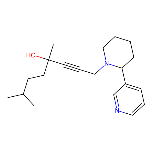 4,7-Dimethyl-1-(2-(pyridin-3-yl)piperidin-1-yl)oct-2-yn-4-ol structure