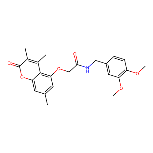 N-(3,4-dimethoxybenzyl)-2-((3,4,7-trimethyl-2-oxo-2H-chromen-5-yl)oxy)acetamide structure