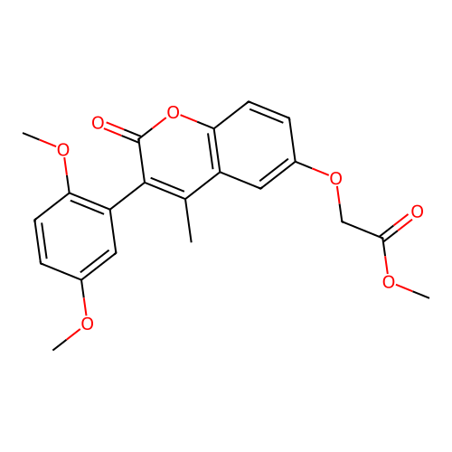 methyl 2-{[3-(2,5-dimethoxyphenyl)-4-methyl-2-oxo-2H-chromen-6-yl]oxy}acetate structure