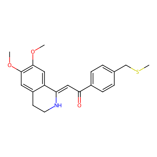 (2Z)-2-(6,7-dimethoxy-3,4-dihydro-2H-isoquinolin-1-ylidene)-1-[4-(methylsulfanylmethyl)phenyl]ethanone structure
