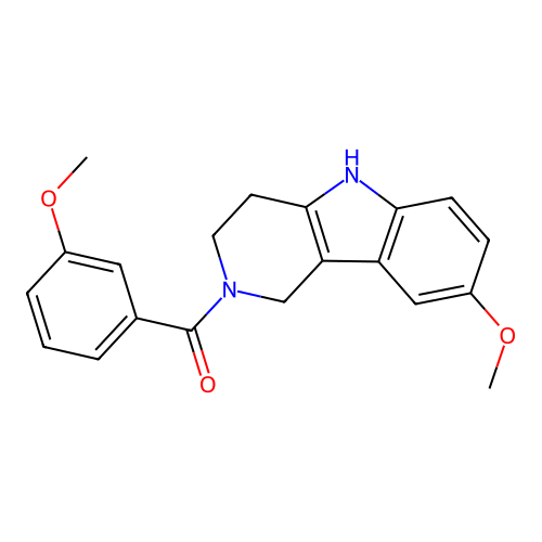 (8-methoxy-3,4-dihydro-1H-pyrido[4,3-b]indol-2(5H)-yl)(3-methoxyphenyl)methanone structure