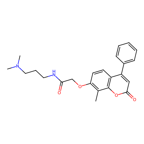 N-(3-(dimethylamino)propyl)-2-((8-methyl-2-oxo-4-phenyl-2H-chromen-7-yl)oxy)acetamide structure
