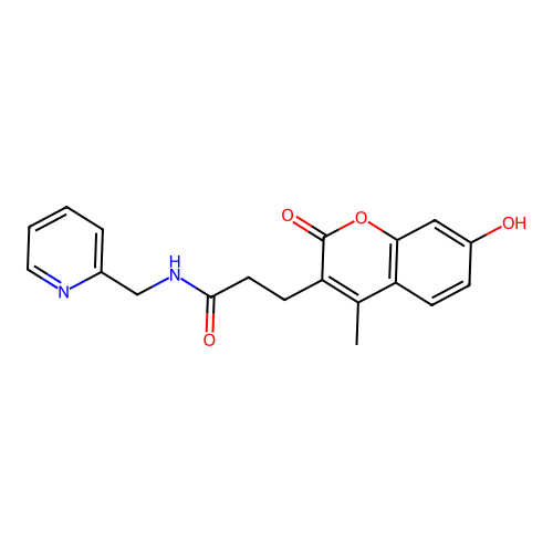 3-(7-hydroxy-4-methyl-2-oxo-2H-chromen-3-yl)-N-(pyridin-2-ylmethyl)propanamide structure