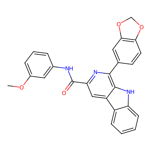 1-(1,3-benzodioxol-5-yl)-N-(3-methoxyphenyl)-9H-beta-carboline-3-carboxamide structure
