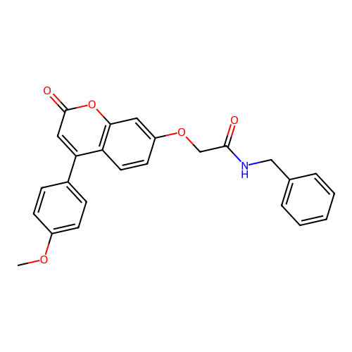 N-benzyl-2-((4-(4-methoxyphenyl)-2-oxo-2H-chromen-7-yl)oxy)acetamide structure