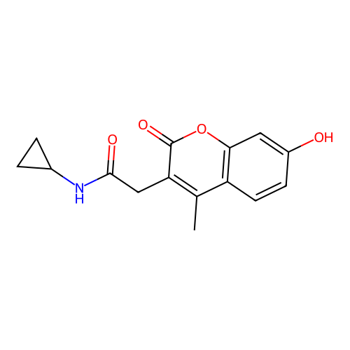 N-cyclopropyl-2-(7-hydroxy-4-methyl-2-oxo-2H-chromen-3-yl)acetamide structure