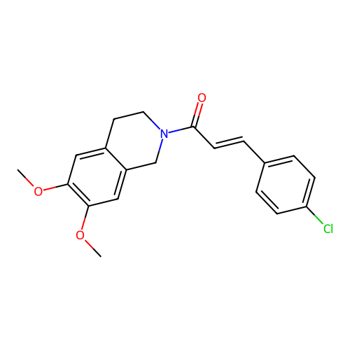 (E)-3-(4-chlorophenyl)-1-(6,7-dimethoxy-3,4-dihydro-1H-isoquinolin-2-yl)prop-2-en-1-one structure